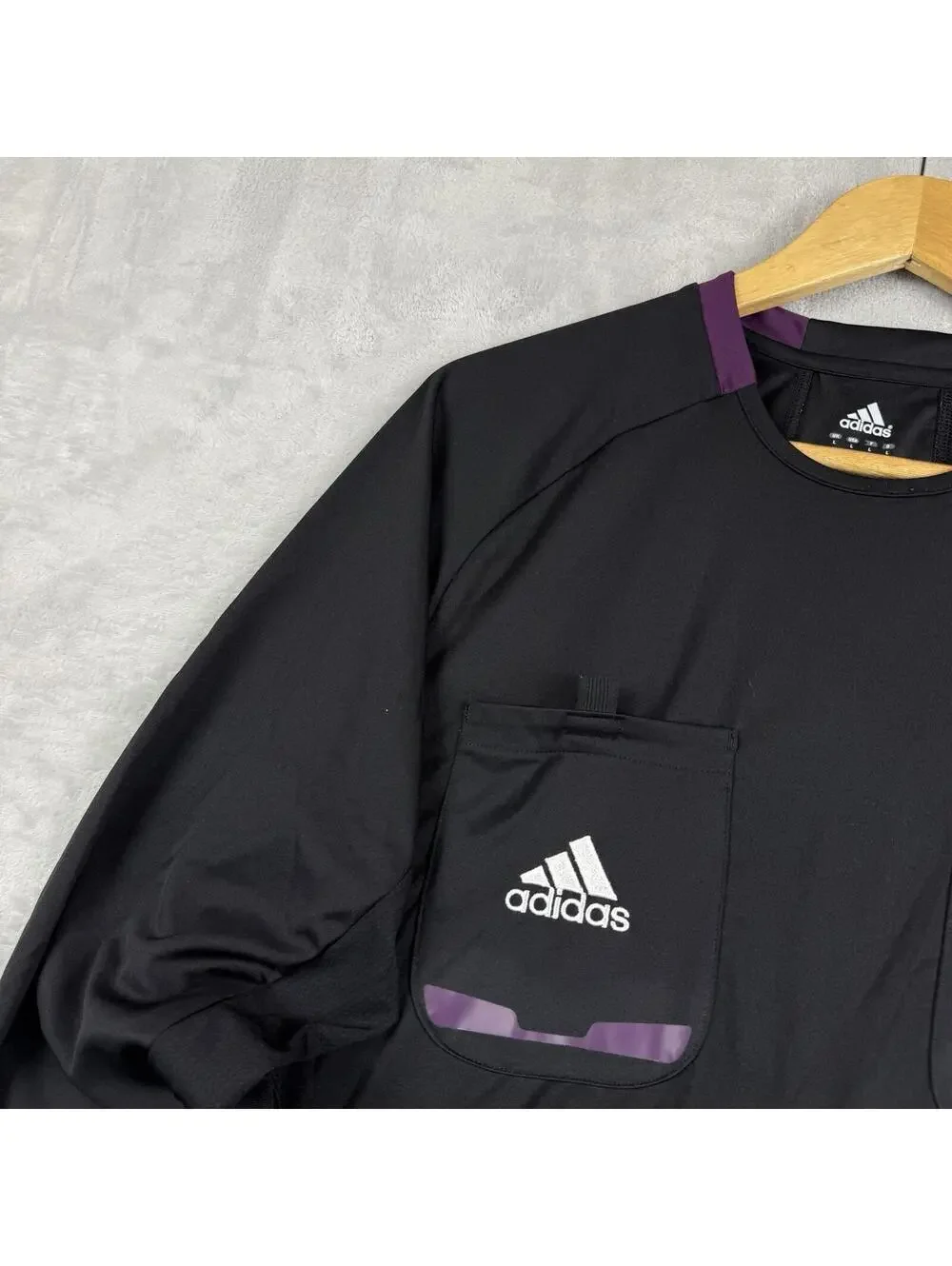 Adidas Climacool Formation Referee Jersey Long Sleeve Black Purple Men L Soccer